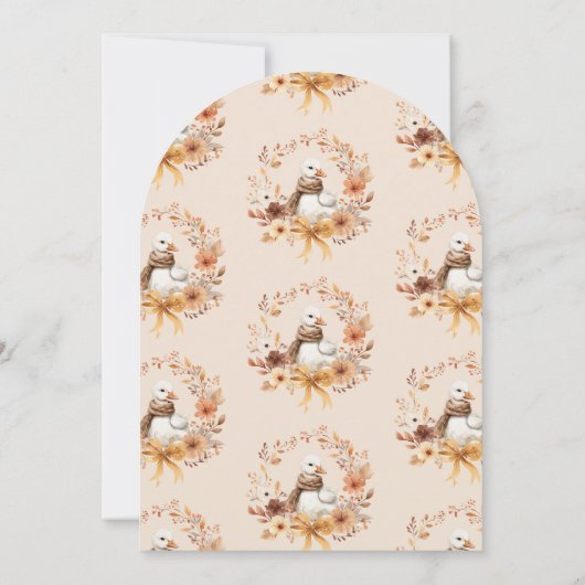 Silly Goose Fall Arch Baby shower Invitation Kaart (Achterkant)