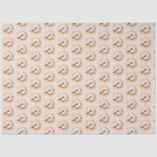 Silly Goose Fall Wreath Baby shower Tissuepapier (Voorkant)