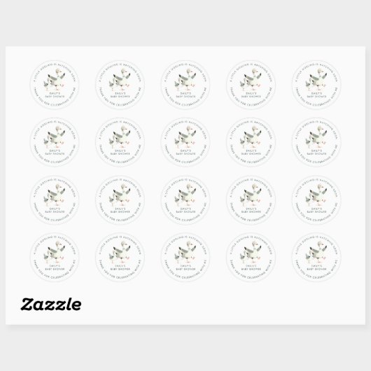 Silly Goose Favor Thank You Baby Shower Ronde Sticker (Vel)