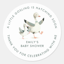 Silly Goose Favor Thank You Baby Shower Ronde Sticker