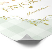 Silly Goose Favors Sage Gingham Baby Shower Poster (Hoek)