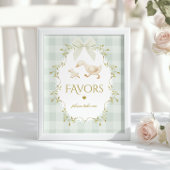 Silly Goose Favors Sage Gingham Baby Shower Poster