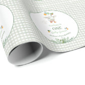 Silly Goose First Birthday Green Cadeaupapier (Rol Hoek)