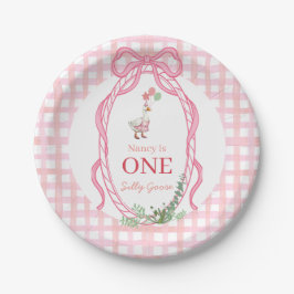 Silly Goose First Birthday Pink  Papieren Bordje