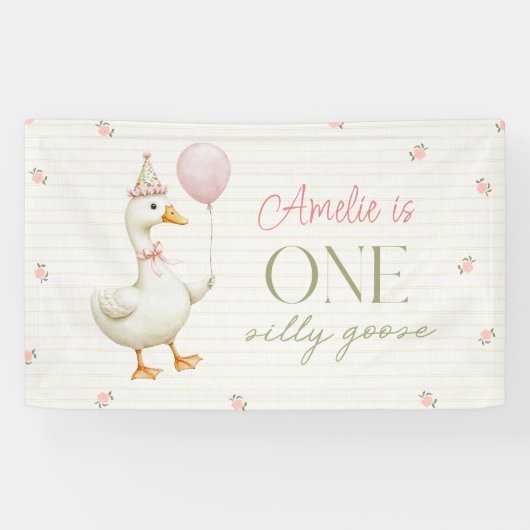Silly Goose First Birthday Spandoek (Horizontaal)