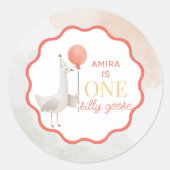 Silly Goose First Birthday Sticker Personalized (Voorkant)