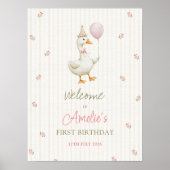 Silly Goose First Birthday Welcome Poster (Voorkant)