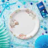 Silly Goose Flower Garden Mushroom 1st Birthday Papieren Bordje (Feest)