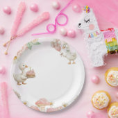 Silly Goose Flower Garden Mushroom 1st Birthday Papieren Bordje (Feest)