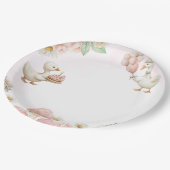 Silly Goose Flower Garden Mushroom 1st Birthday Papieren Bordje (Gekanteld)