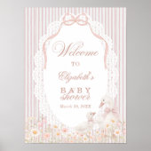 Silly Goose Flower Lace Girl Baby Shower Welcome Poster (Voorkant)