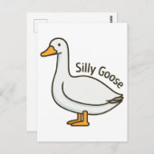 Silly Goose Funny Cartoon Goose Briefkaart (Voorkant / Achterkant)