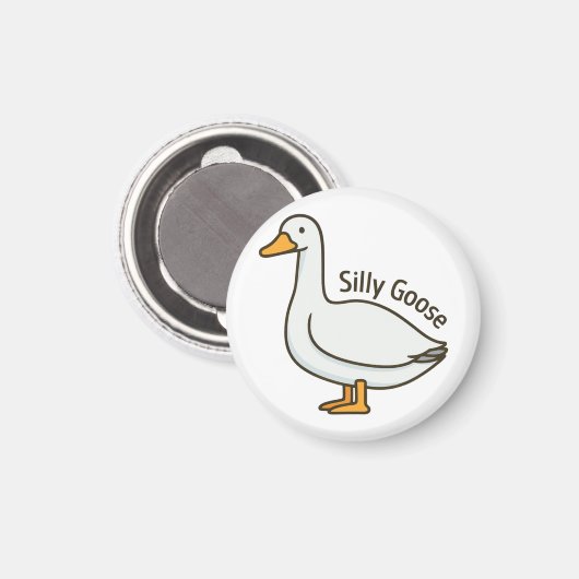 Silly Goose Funny Cartoon Goose Magneet (Voorkant / Achterkant)