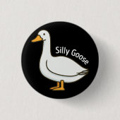 Silly Goose Funny Cartoon Goose Ronde Button 3,2 Cm (Voorkant)