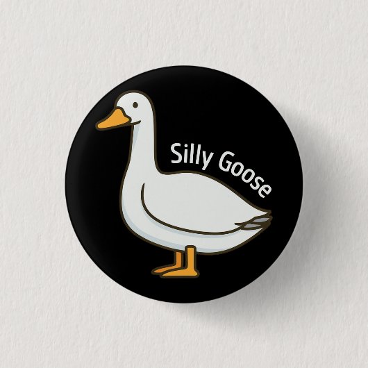 Silly Goose Funny Cartoon Goose Ronde Button 3,2 Cm (Voorkant)