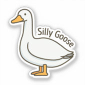 Silly Goose Funny Cartoon Goose Sticker (Voorkant)