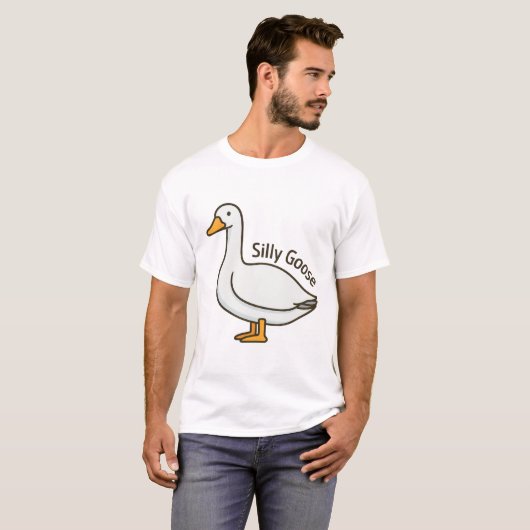 Silly Goose Funny Cartoon Goose T-shirt (Voorkant volledig)