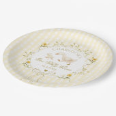 Silly Goose Gender neutral Bow 1st Birthday Papieren Bordje (Gekanteld)