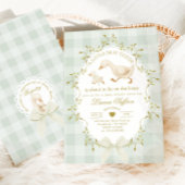 Silly Goose Gender neutral Sage Baby Shower Kaart