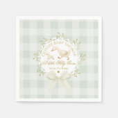 Silly Goose Gender neutral Sage Baby Shower Servet (Voorkant)