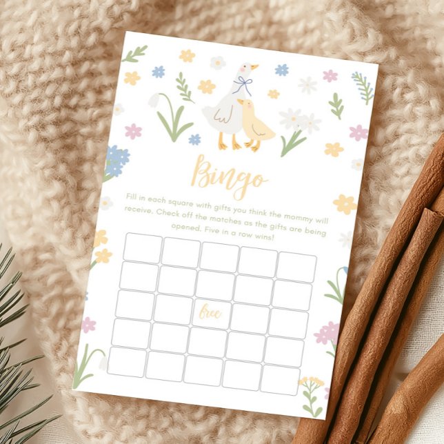 Silly Goose Gingham Baby Shower Bingo Game (Silly Goose Baby Shower Game)