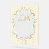 Silly Goose Gingham Baby Shower Welcome Acryl Bord (Hoek)
