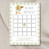 Silly Goose Gingham Bingo Baby Shower Game Card Kaart