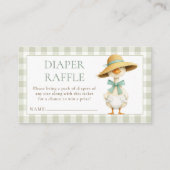 Silly Goose Gingham Diaper Raffle Baby Shower  Informatiekaartje (Voorkant)