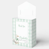 Silly Goose Gingham Gender Neutral Baby Shower Bedankdoosjes (Geopend)