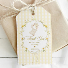 Silly Goose Gingham Kids Birthday Spring Thank you Cadeaulabel