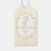 Silly Goose Gingham Kids Birthday Spring Thank you Cadeaulabel (Voorkant)