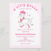 Silly Goose Gingham Plaid Western Girl Baby Shower Kaart (Voorkant)