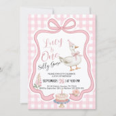 Silly Goose Girl 1st Birthday Invitation Kaart (Voorkant)