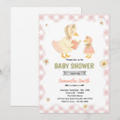Silly Goose girl Baby Shower Invitation Kaart (Voorkant / Achterkant)
