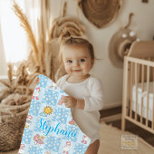 Silly Goose Girl Design Blue Fleece Deken