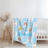 Silly Goose Girl Design Blue Fleece Deken