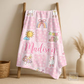 Silly Goose Girl Design Pink  Fleece Deken