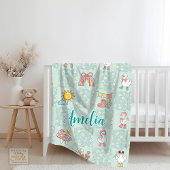 Silly Goose Girl Design Teal Green Fleece Deken