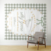 Silly Goose Green Gingham Baby Shower Backdrop Wandkleed (In Situ (horizontaal))
