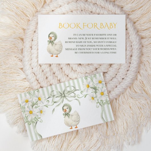 Silly Goose Green Neutral Book For Baby Shower Informatiekaartje