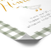 Silly Goose Groen Gingham Fopspeen Jacht Spel Poster (Hoek)