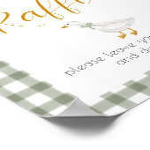 Silly Goose Groen Gingham Luierraffle Bord Poster (Hoek)
