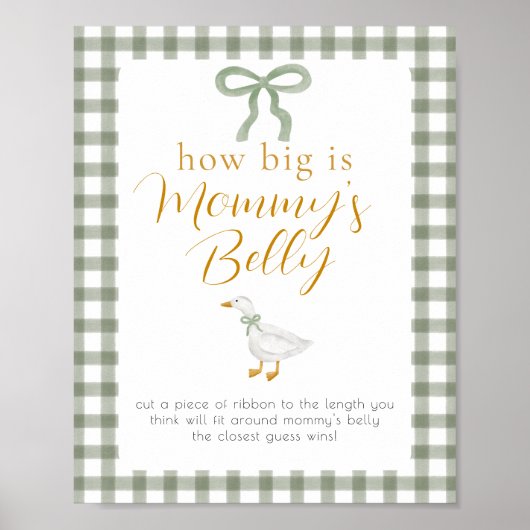 Silly Goose Groen Gingham Mamma's Buik Spel Poster (Voorkant)