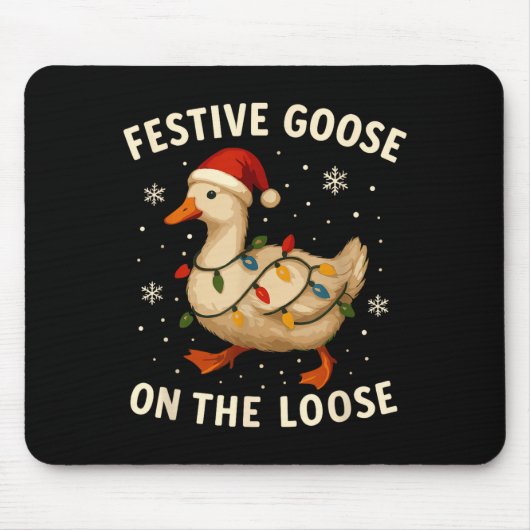 Silly Goose Holiday Christmas Festive Goose On The Muismat (Voorkant)