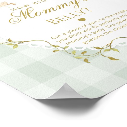 Silly Goose How big is her belly Sage Gingham Poster (Hoek)