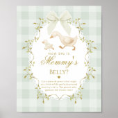 Silly Goose How big is her belly Sage Gingham Poster (Voorkant)