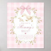 Silly Goose How big is mommys belly Pink Gingham Poster (Voorkant)