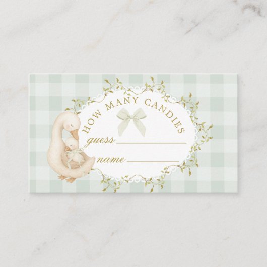 Silly Goose How many Candies Guessing game Sage Informatiekaartje (Voorkant)