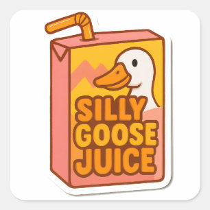Silly Goose Juice Vierkante Sticker