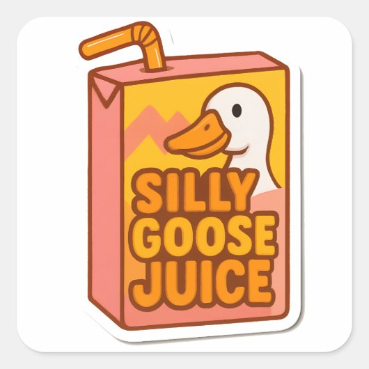 Silly Goose Juice Vierkante Sticker (Voorkant)